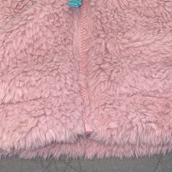 Girls Mini Boden furry hoodie vest sz 5 6 Light Purple Lilac Fuzzy Sleeveless - Picture 4 of 7